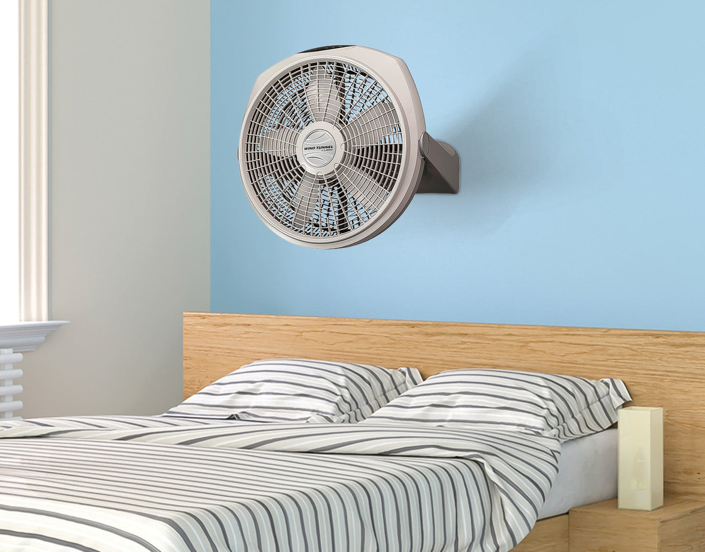 Lasko 20" Wind Tunnel 3-Speed Fan with Remote, A20700, Gray