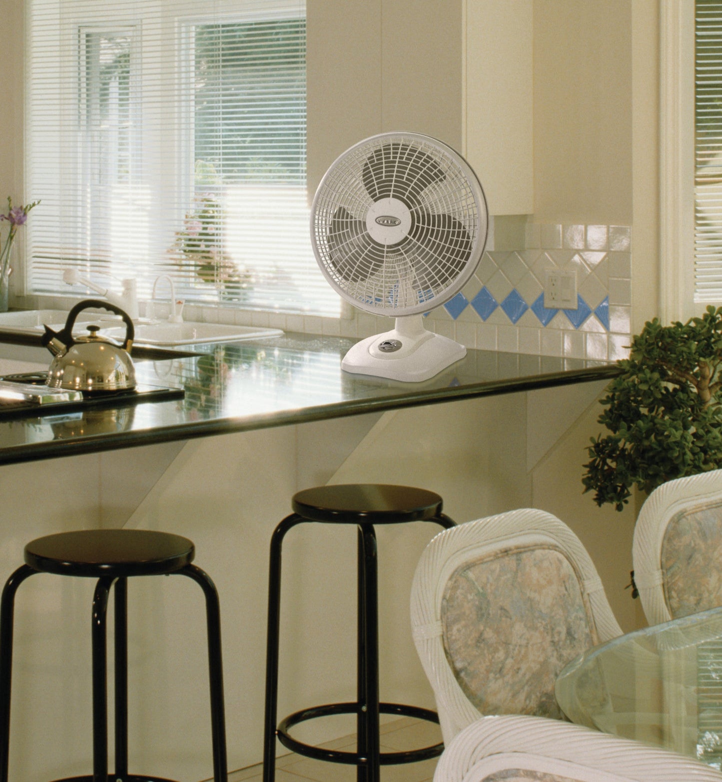 Lasko 16" 3-Speed Oscillating Performance Table Fan with Tilt-back, 2506, White