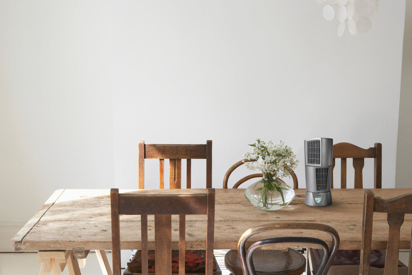 Lasko 14" Platinum Desktop Wind Tower 3-Speed Oscillating Table Fan, 4910, Gray