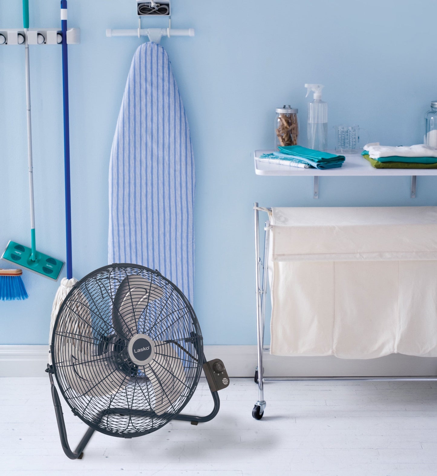 Lasko 20" High Velocity Fan, 3 Speeds, Floor or Wallmount, H20610, Gray