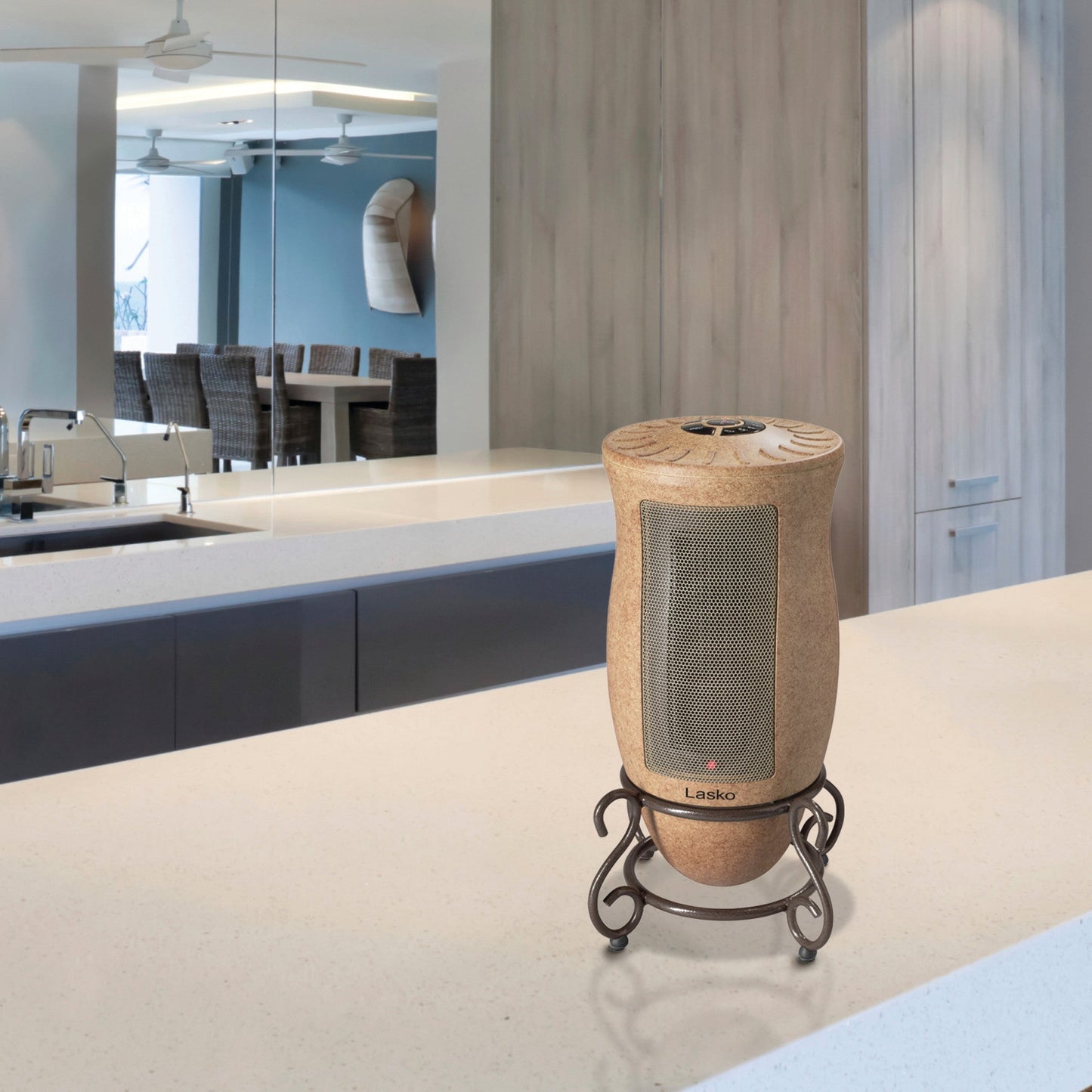 Lasko 1500-Watt Designer Series Oscillating Electric Ceramic Space Heater with Timer and Adjustable Thermostat, Beige, 6405