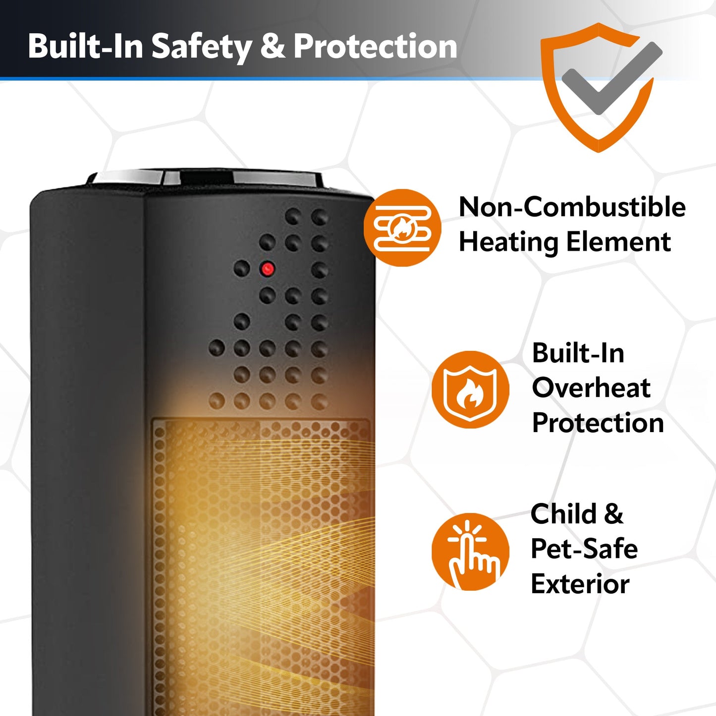 Lasko Oscillating Ultra Slim Electric Tower Space Heater with 2 Speeds, CT14101, Black