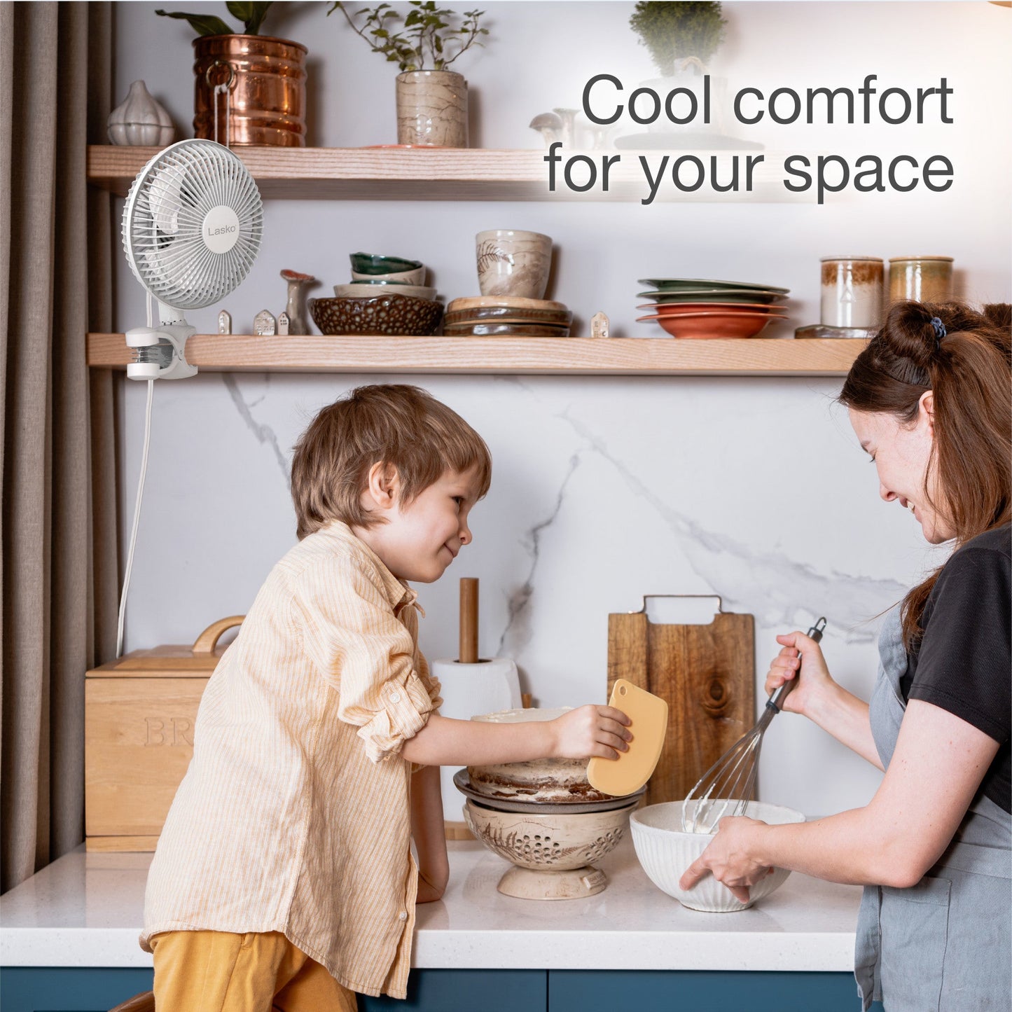 Lasko 6" Clip Fan with 2 Quiet Speeds, 2004W, White