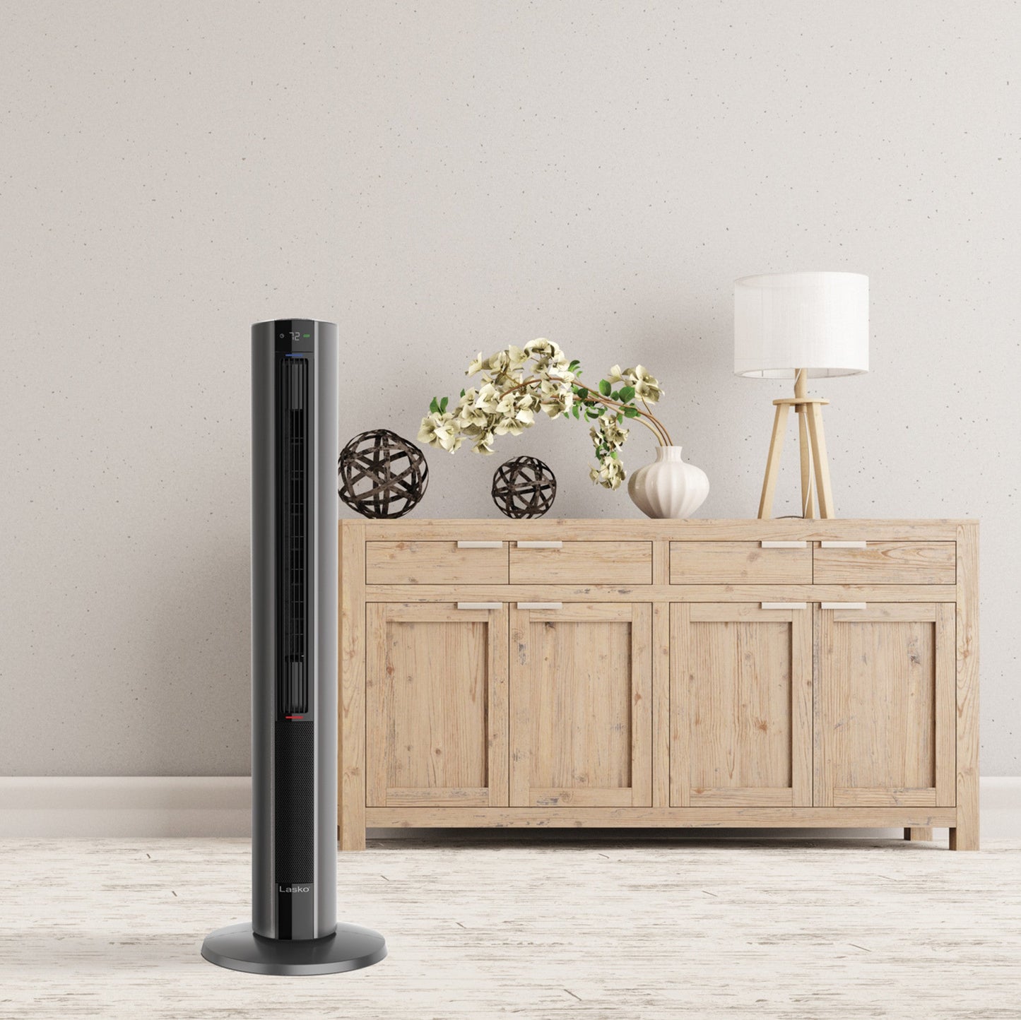 Lasko All Season Tower Fan and Space Heater with Remote, FH515, Black