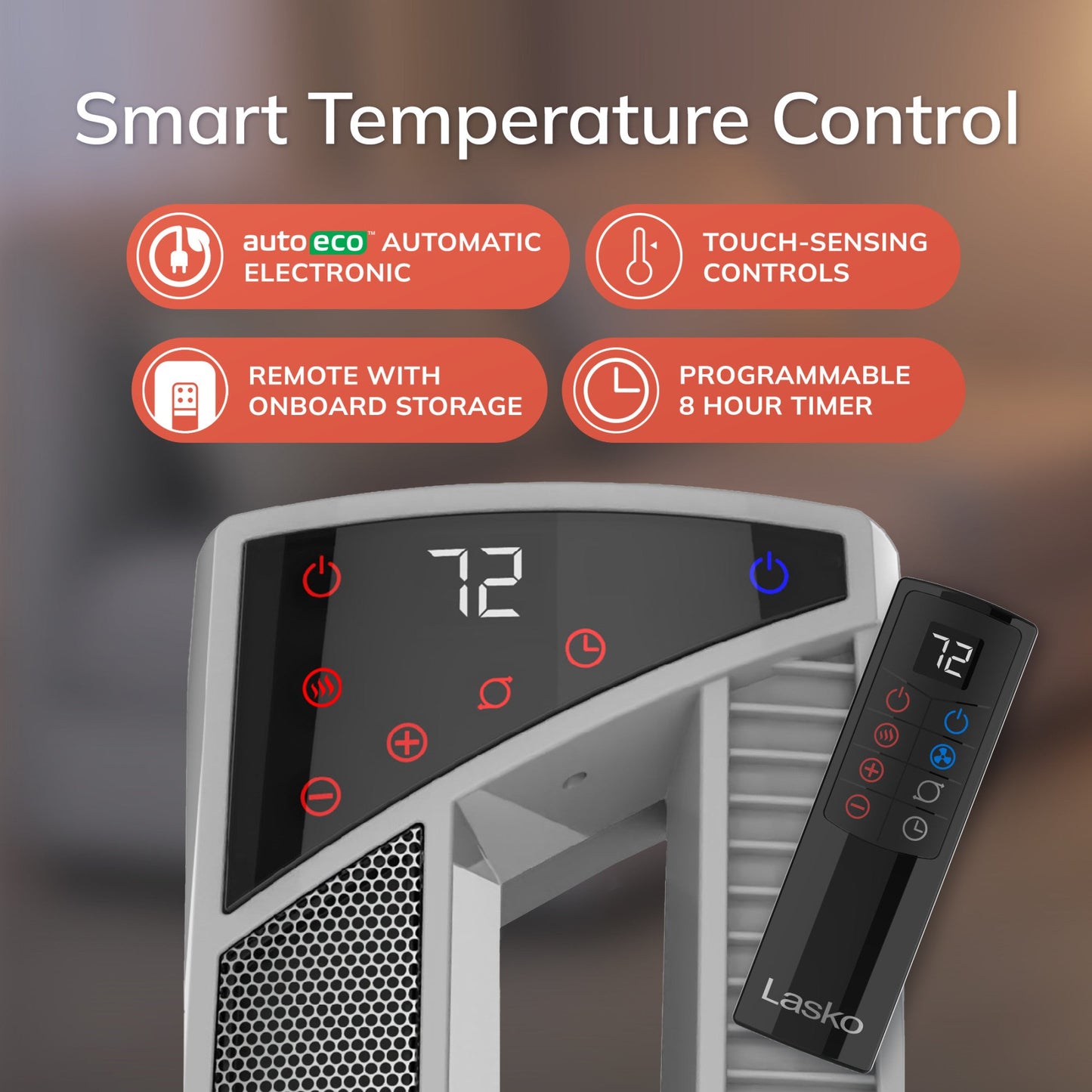 Lasko All Season High Velocity Hybrid Tower Fan and Space Heater in One with Remote Control, FHV820, White