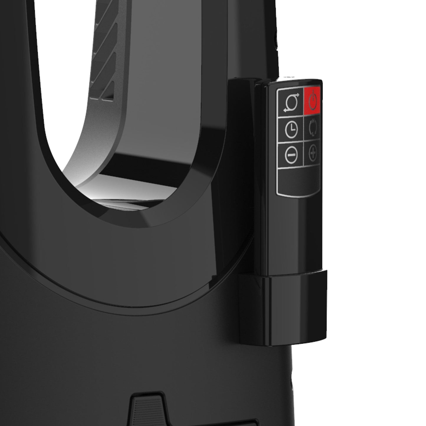 Lasko 1500W Bladeless Tower Heater with Tip Over Switch and Remote Control, CW210, black