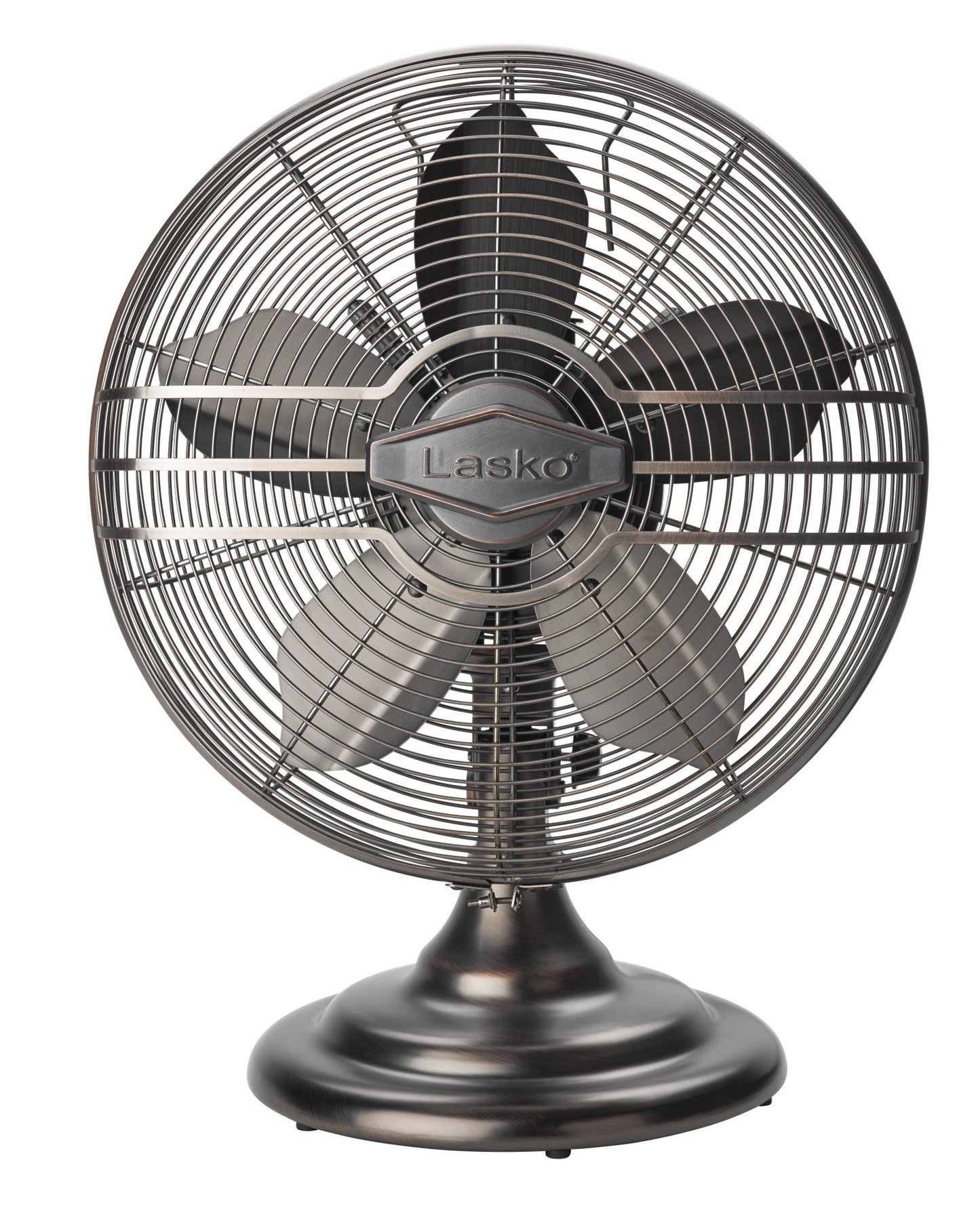 Lasko 12" 3-Speed Oscillating Classic Metal Table Fan with Tilt-Back, R12210, Bronze