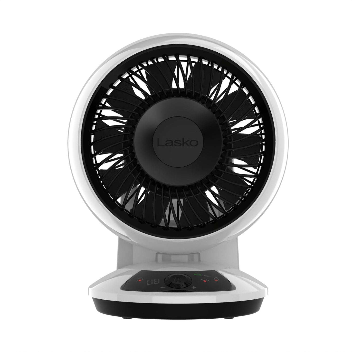 Lasko A12667 Whirlwind EcoQuiet 7" Orbital Motion 12-Speed Air Circulator Fan with Remote Control, White