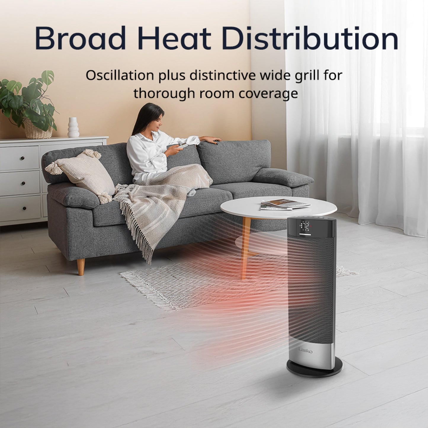 Lasko Ellipse CT18950 Ceramic Tower Space Heater with Remote Control, Black