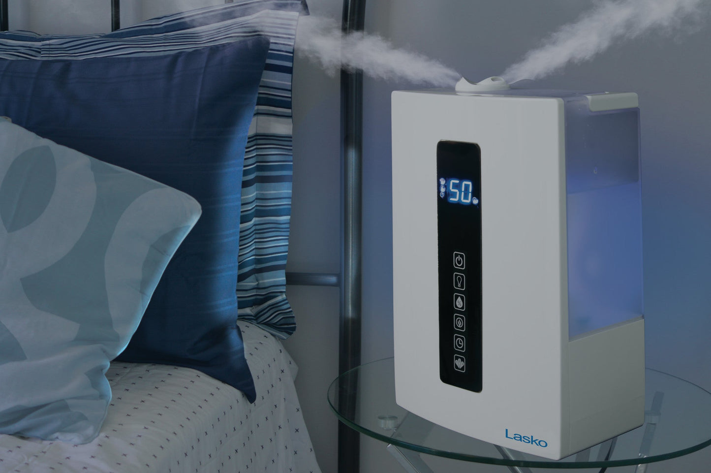 Lasko Quiet Ultrasonic Digital Warm and Cool Mist Humidifier, UH300, White