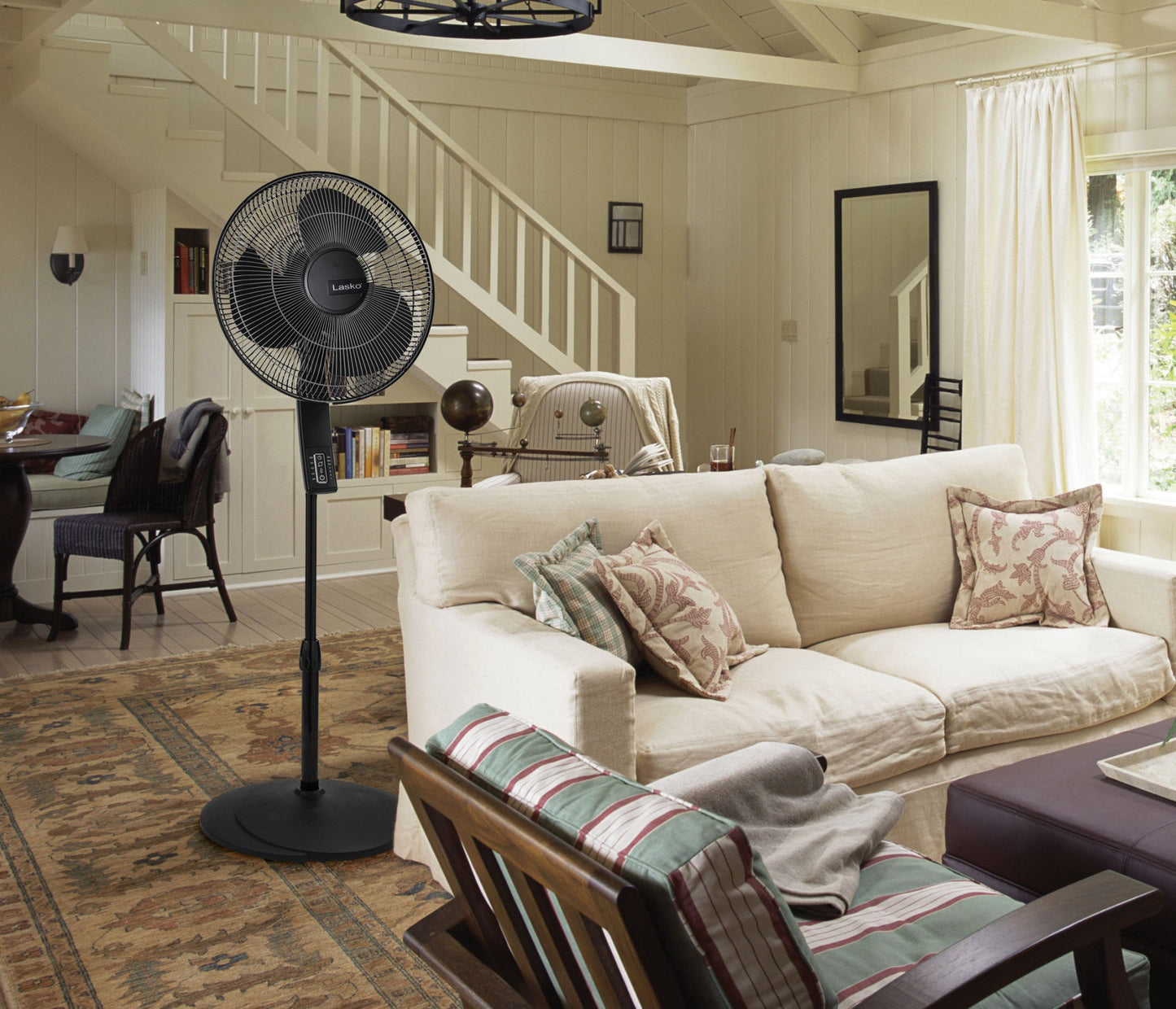 Lasko S16612 16" 4-Speed Oscillating Pedestal Fan with Remote Control: black