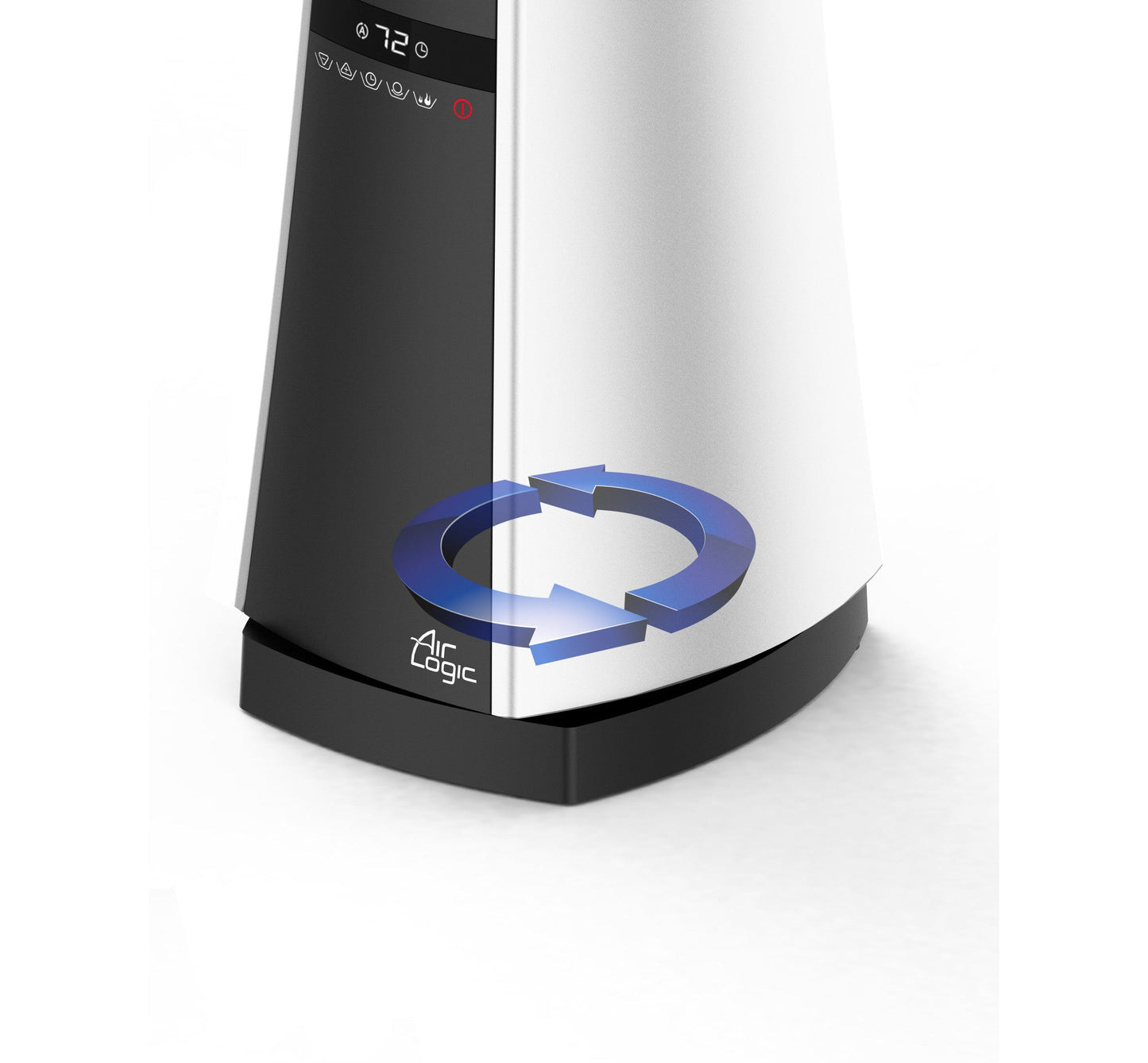 Lasko 1500W Oscillating Bladeless Tower Space Heater with Remote and Timer, AW300, White/Gray