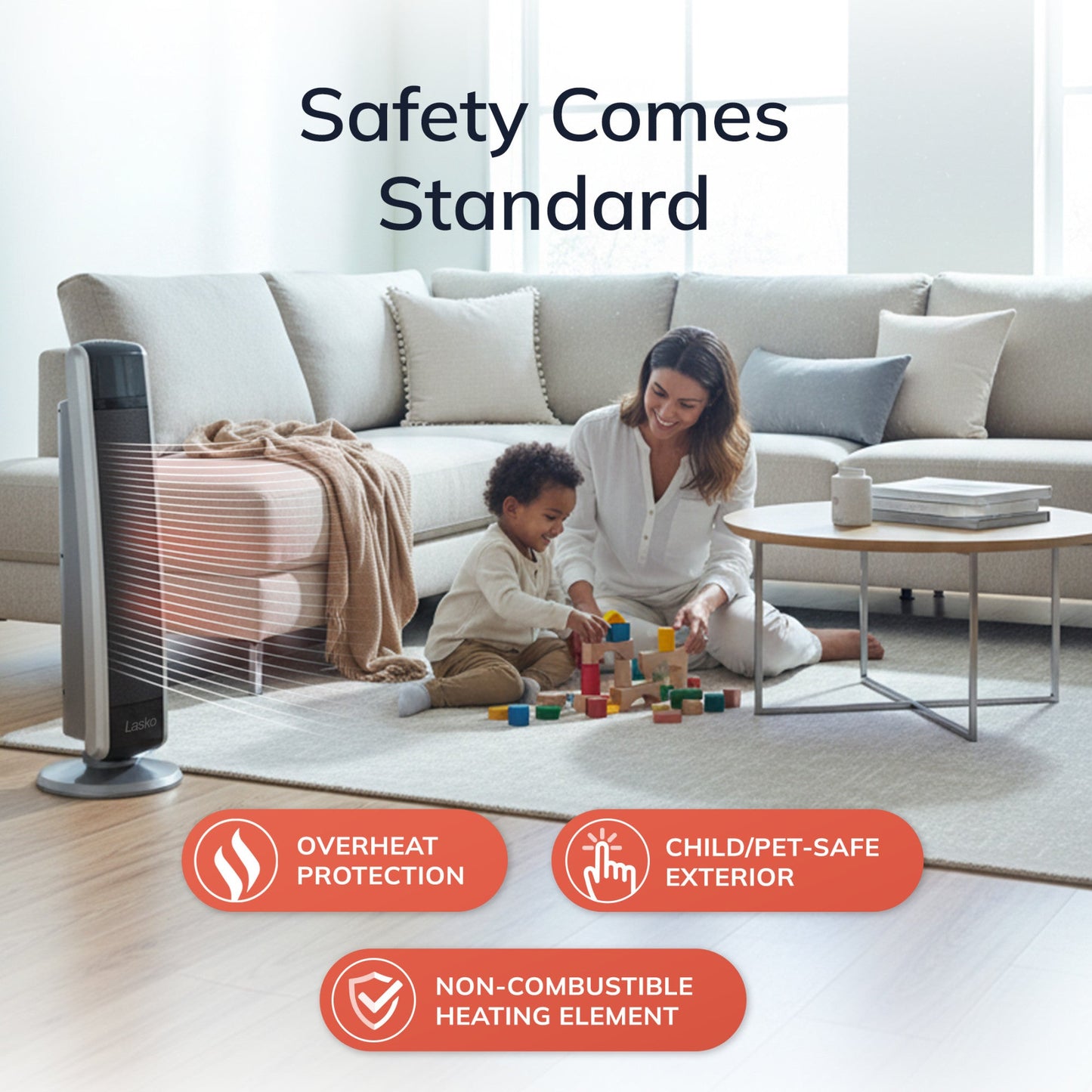 Lasko 5586 1500W Digital Ceramic Tower Space Heater with Remote