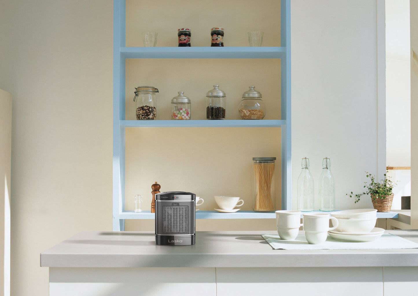 Lasko 1500W Tabletop Ceramic Space Heater with One Hour Timer, CD08500, Black