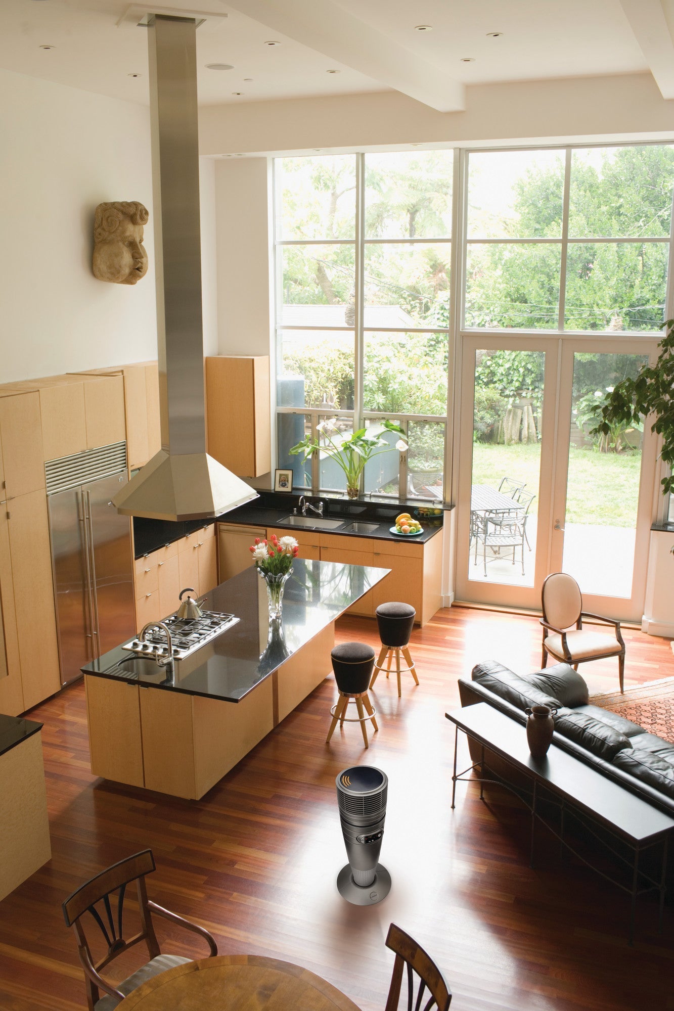 Lasko 1500W Full-Circle Ceramic Tower Space Heater with Remote, 6451, Grey