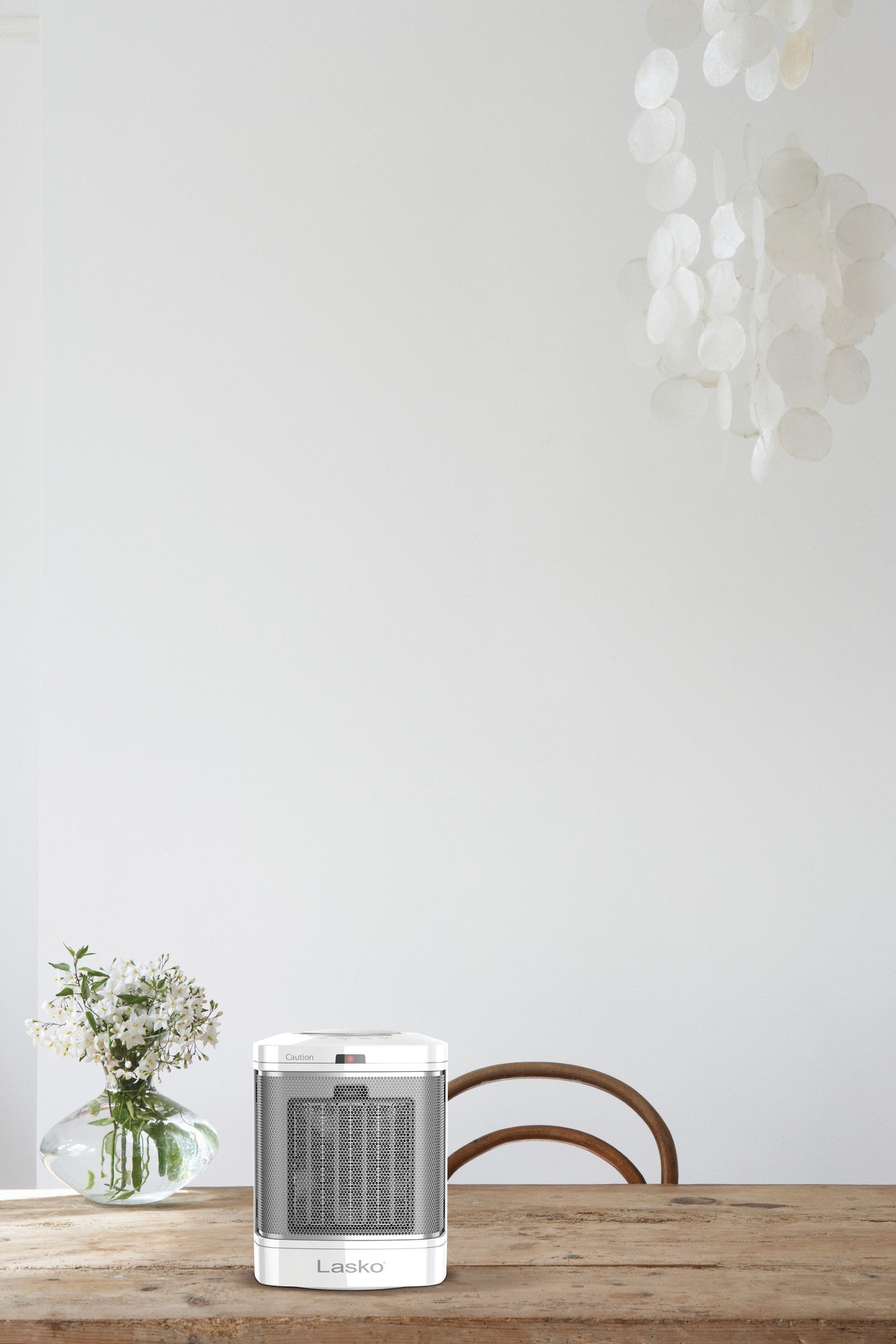 Lasko 1500W Ceramic Bathroom Space Heater with ALCI Safety Plug, CD08210, White