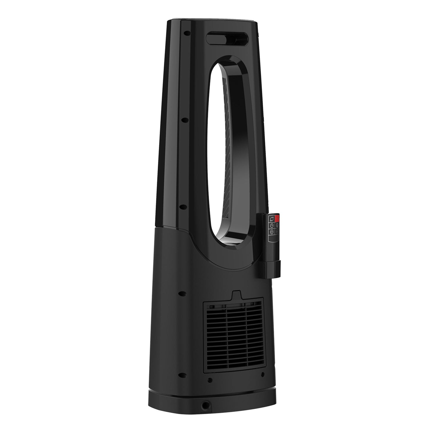 Lasko 1500W Bladeless Tower Heater with Tip Over Switch and Remote Control, CW210, black