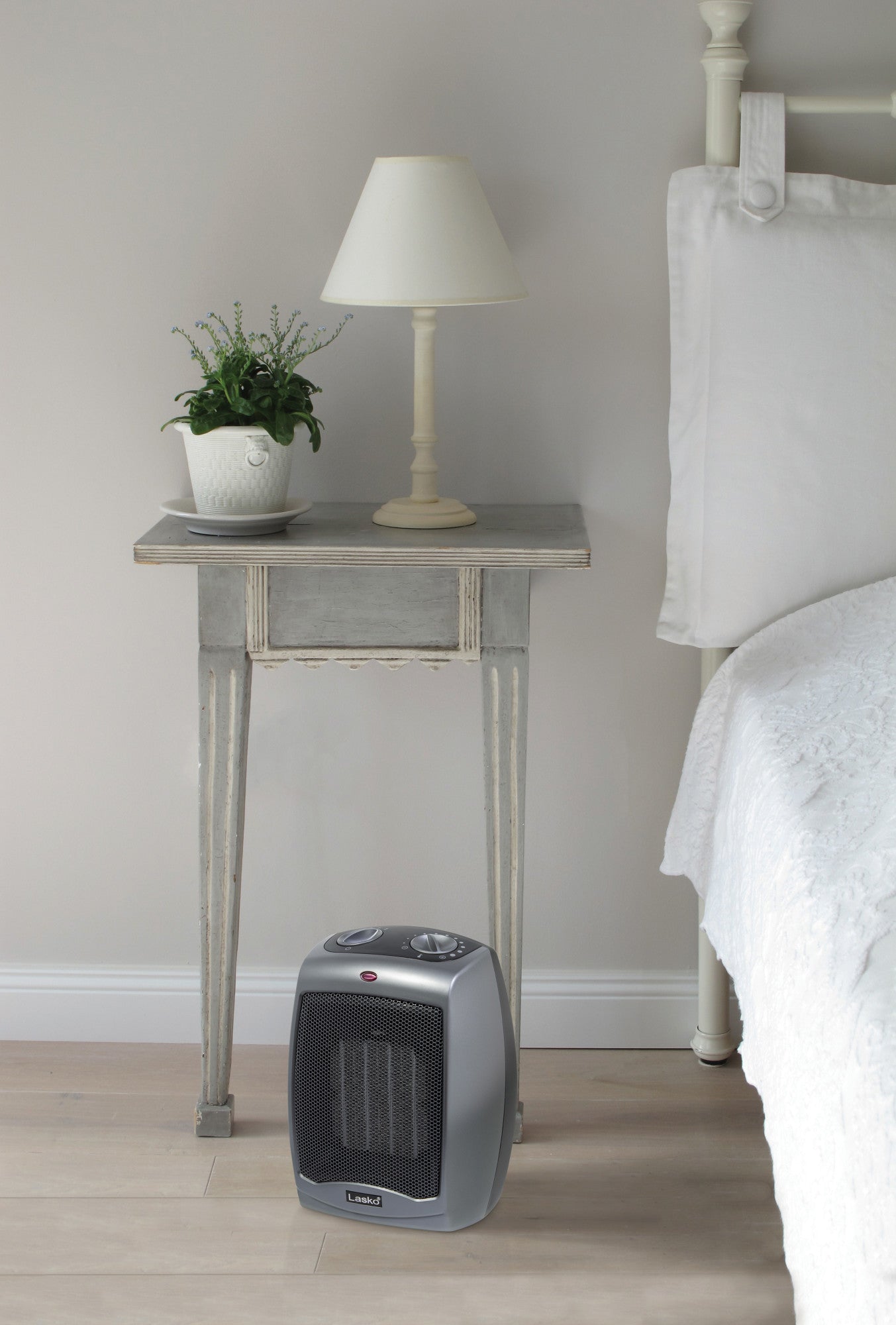 Lasko 1500W 2-Speed Ceramic Space Heater with Tip-Over Safety Switch, 754201, Gray