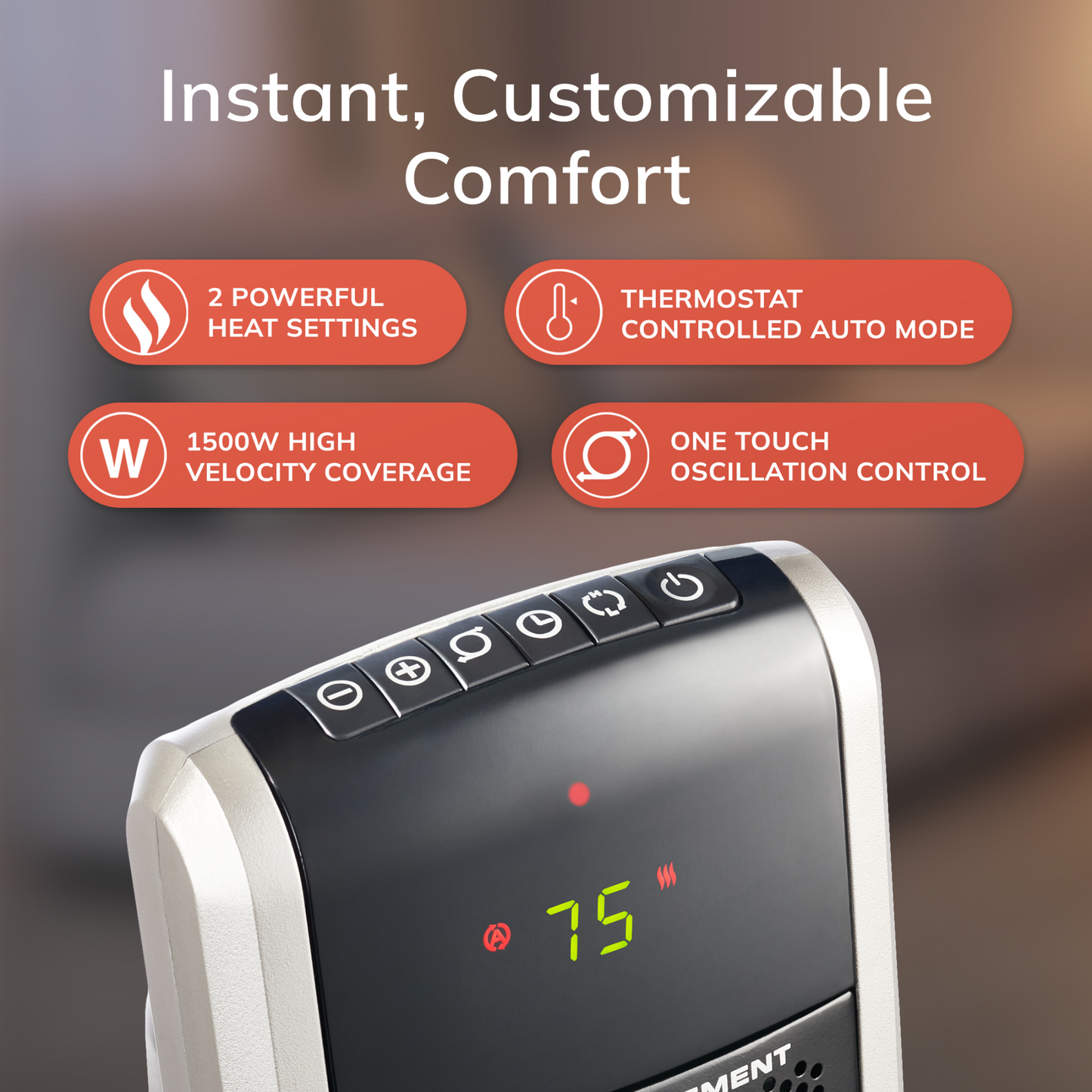 Lasko 5586 1500W Digital Ceramic Tower Space Heater with Remote