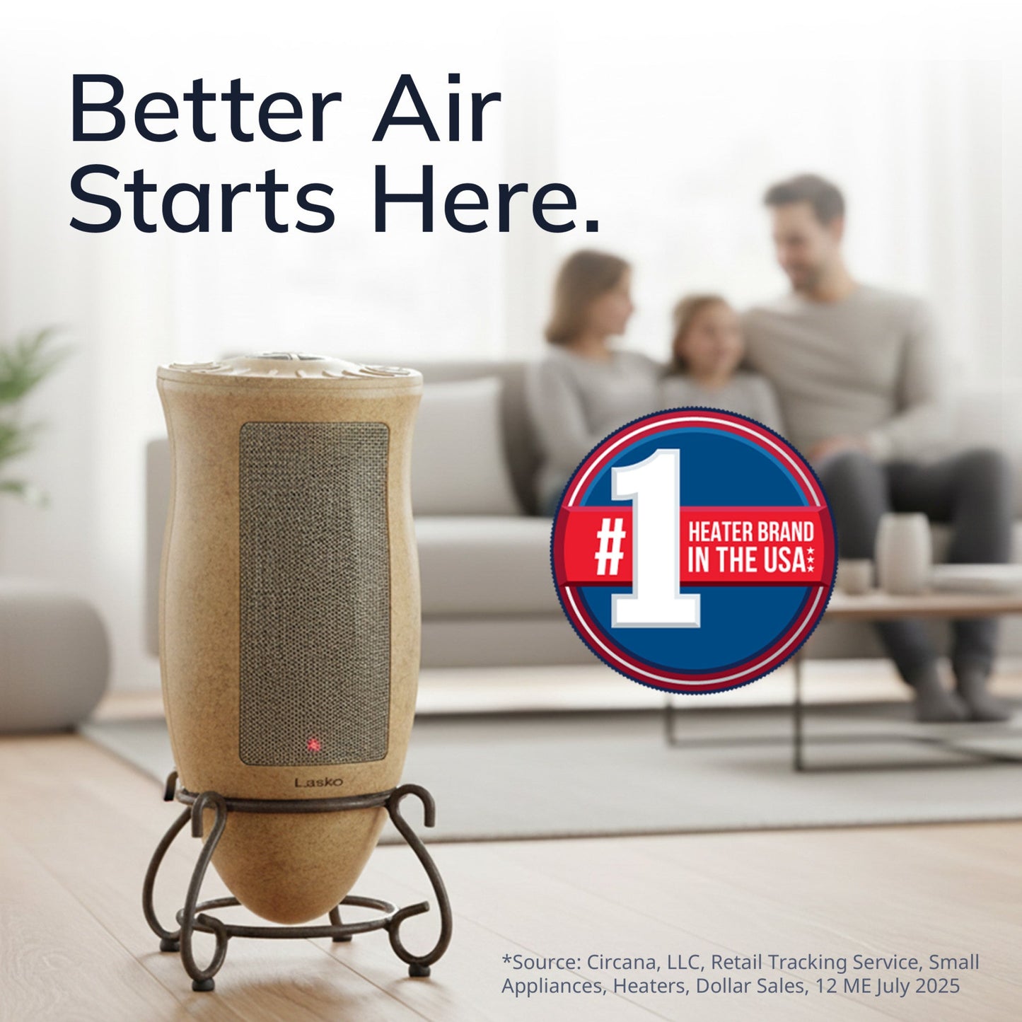 Lasko 1500-Watt Designer Series Oscillating Electric Ceramic Space Heater with Timer and Adjustable Thermostat, Beige, 6405