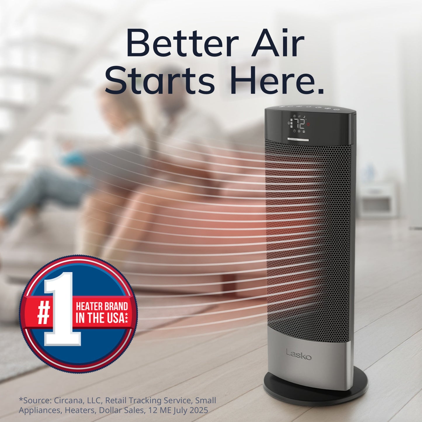 Lasko Ellipse CT18950 Ceramic Tower Space Heater with Remote Control, Black