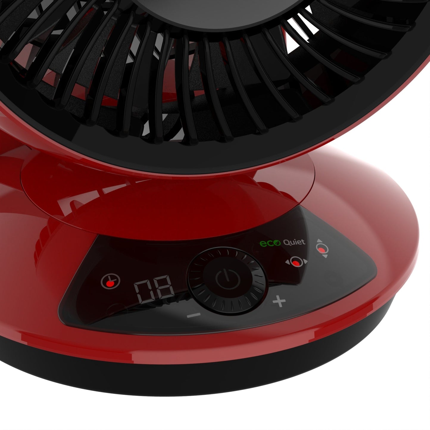 Lasko A12669 Whirlwind EcoQuiet 7" Orbital Motion 12-Speed Air Circulator Fan with Remote Control, Red
