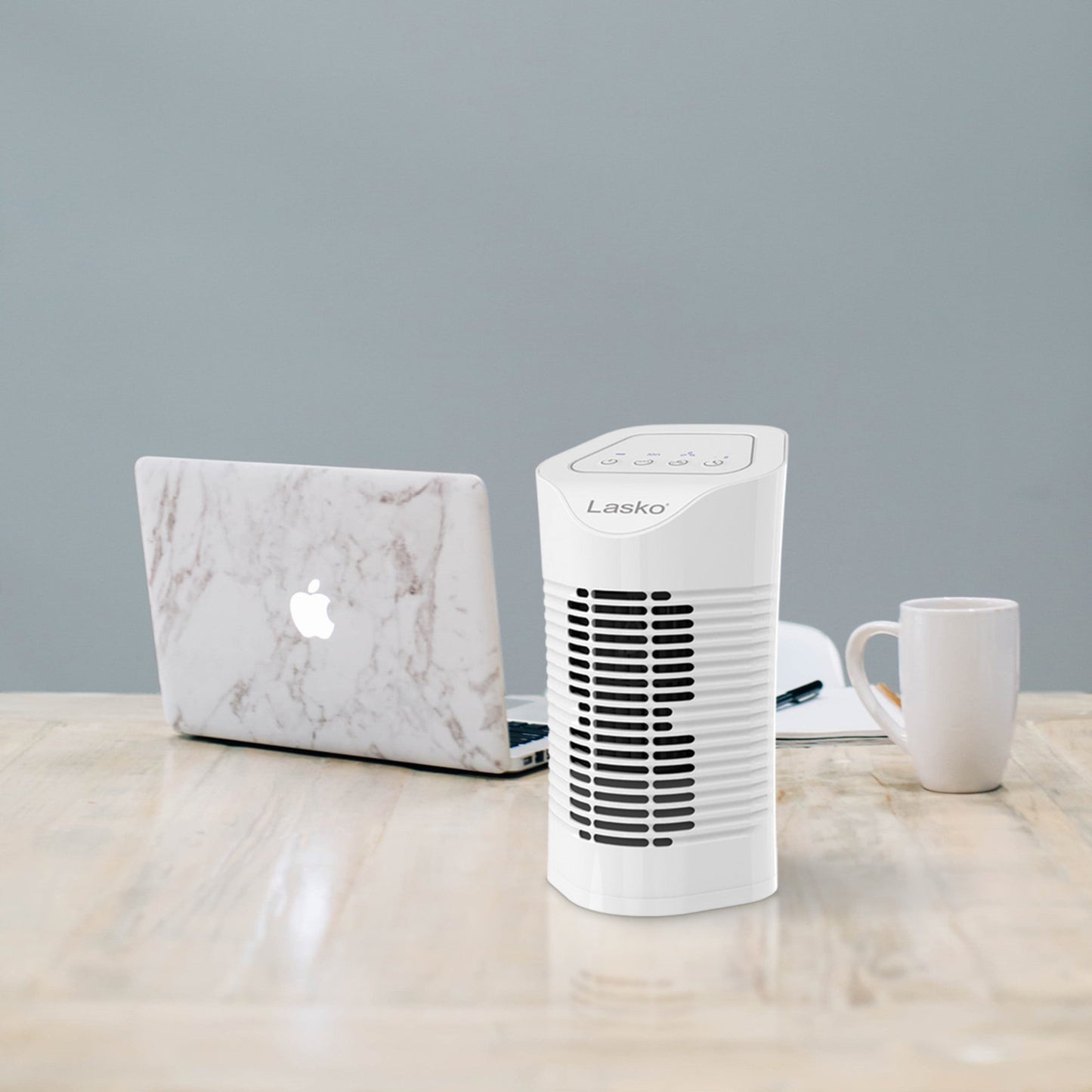 Lasko Desktop Air Purifier with 3-Stage Filtration, HF11200, White