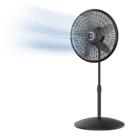 Lasko 18" Adjustable Oscillating Cyclone Pedestal Fan with 3 Speeds, S18910, Black