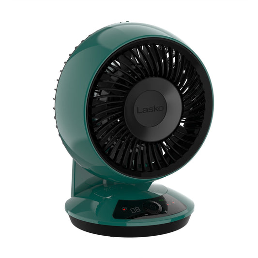 Lasko A12665 Whirlwind EcoQuiet 7" Orbital Motion 12-Speed Air Circulator Fan with Remote Control, Teal
