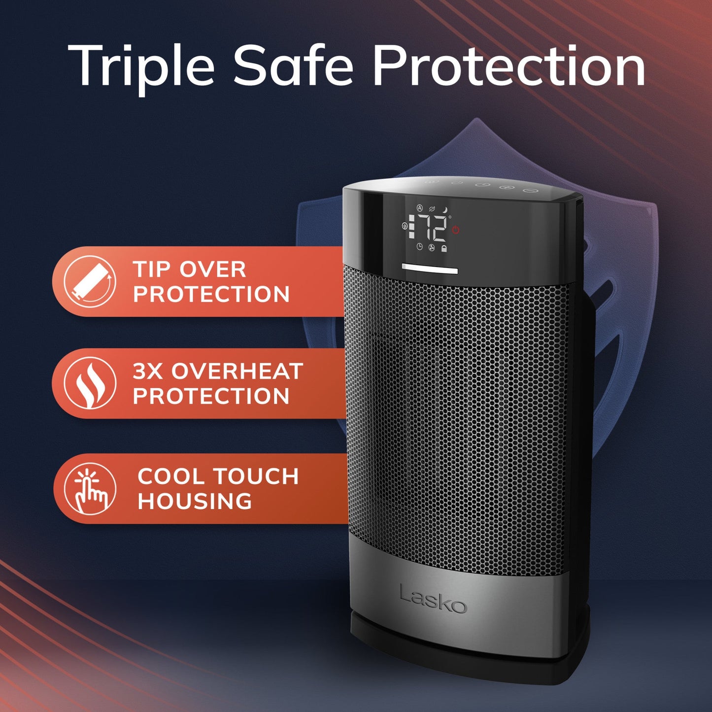 Lasko Ellipse CD12950 Ceramic Space Heater with Remote Control, Black