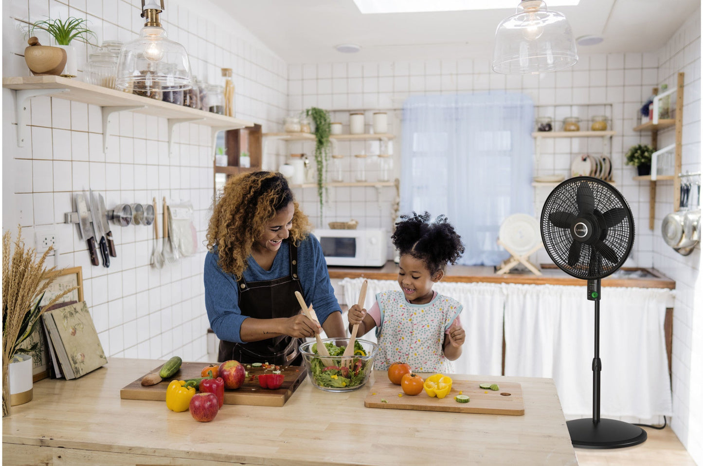 Lasko Oscillating 18-inch EcoQuiet DC Motor 12-Speed Pedestal Fan with Remote Control, Black, S18708