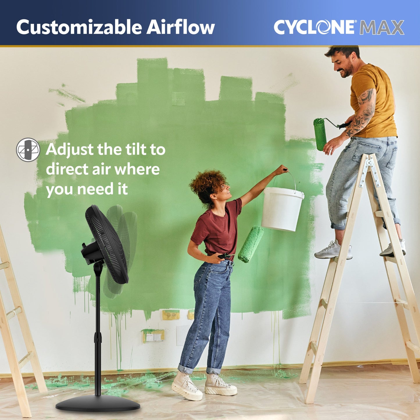 Lasko 18" Oscillating 4-Speed Large Room Pedestal Fan with Remote Control, S18605, Black