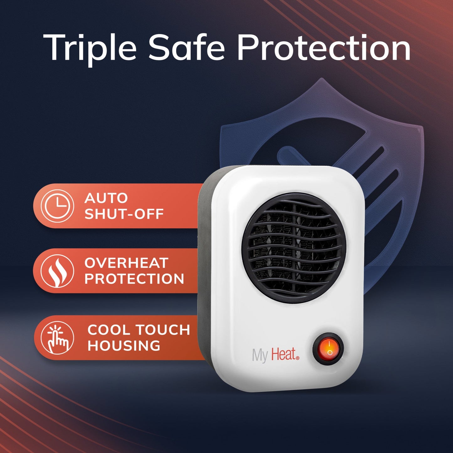 Lasko 200W MyHeat Personal Desk/Tabletop Space Heater with Simple Controls, 101, White