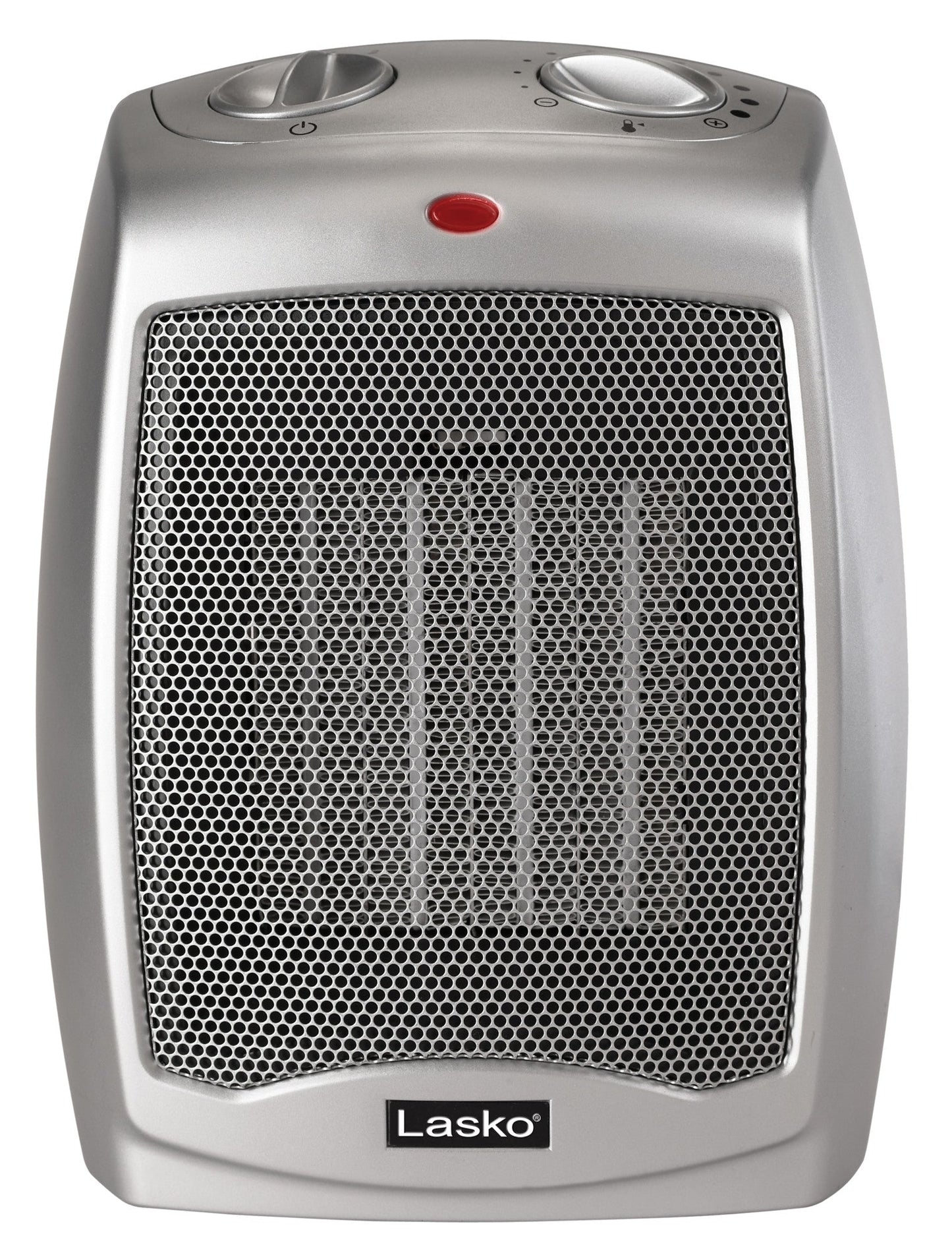 Lasko 1500W Electric Ceramic Space Heater with Adjustable Thermostat, 754200, Silver