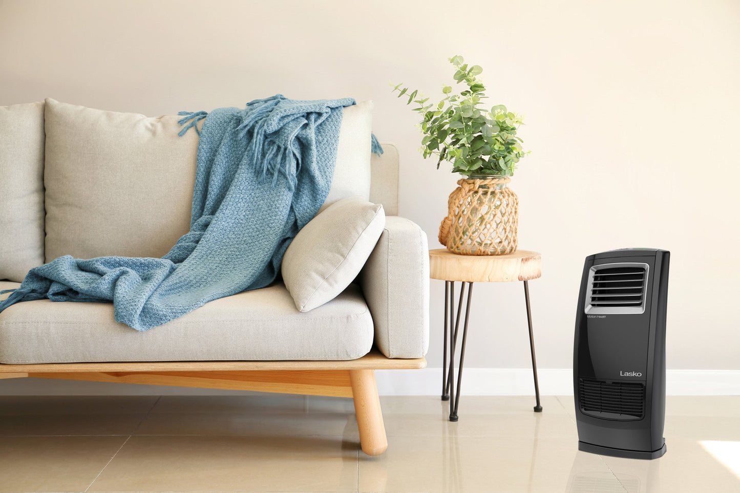 Lasko 1500W Motion Heat Whole Room Ceramic Space Heater with Remote, CC23161, Black