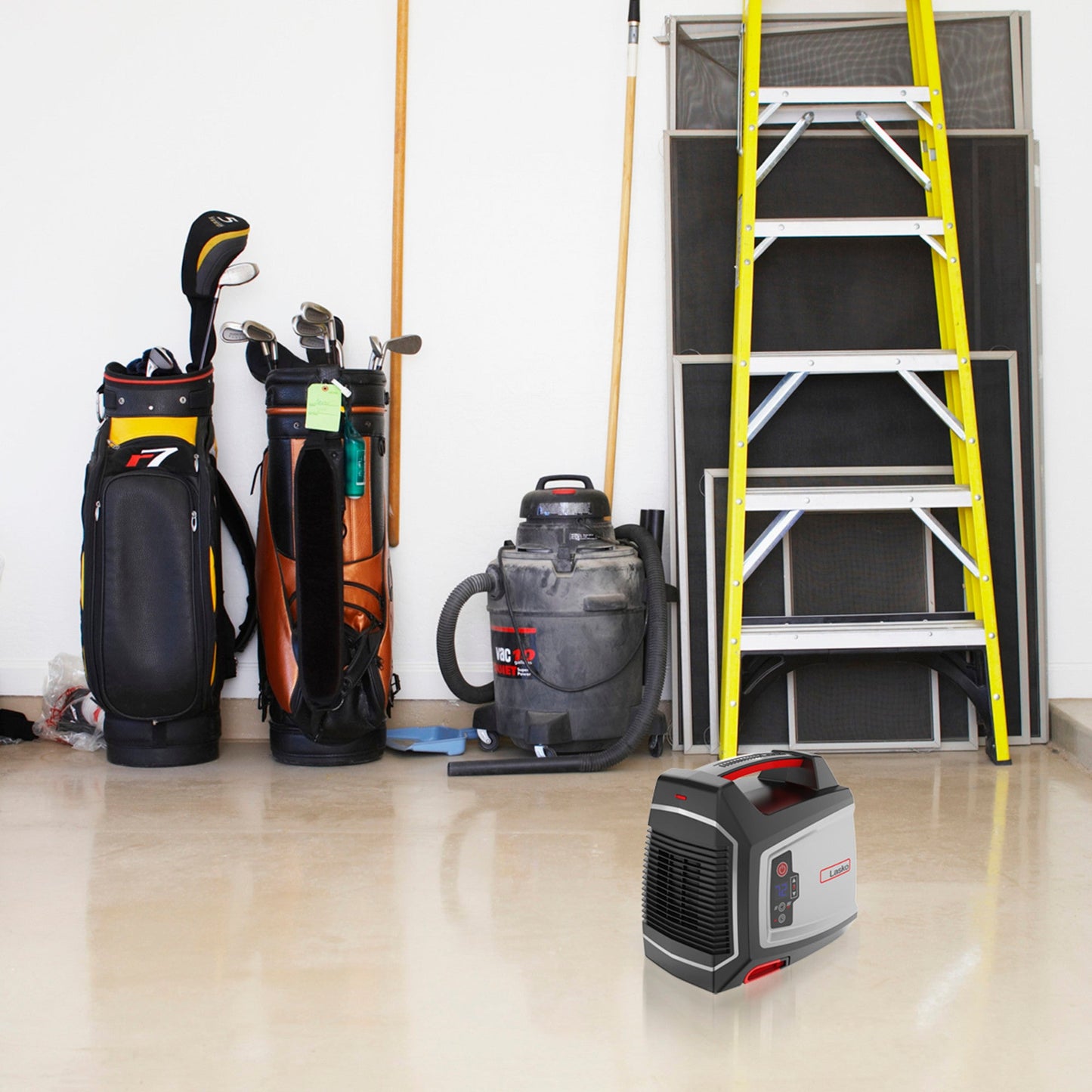 Lasko 1500W Elite Collection Ceramic Utility Space Heater with Timer, CU12510, Silver/Black