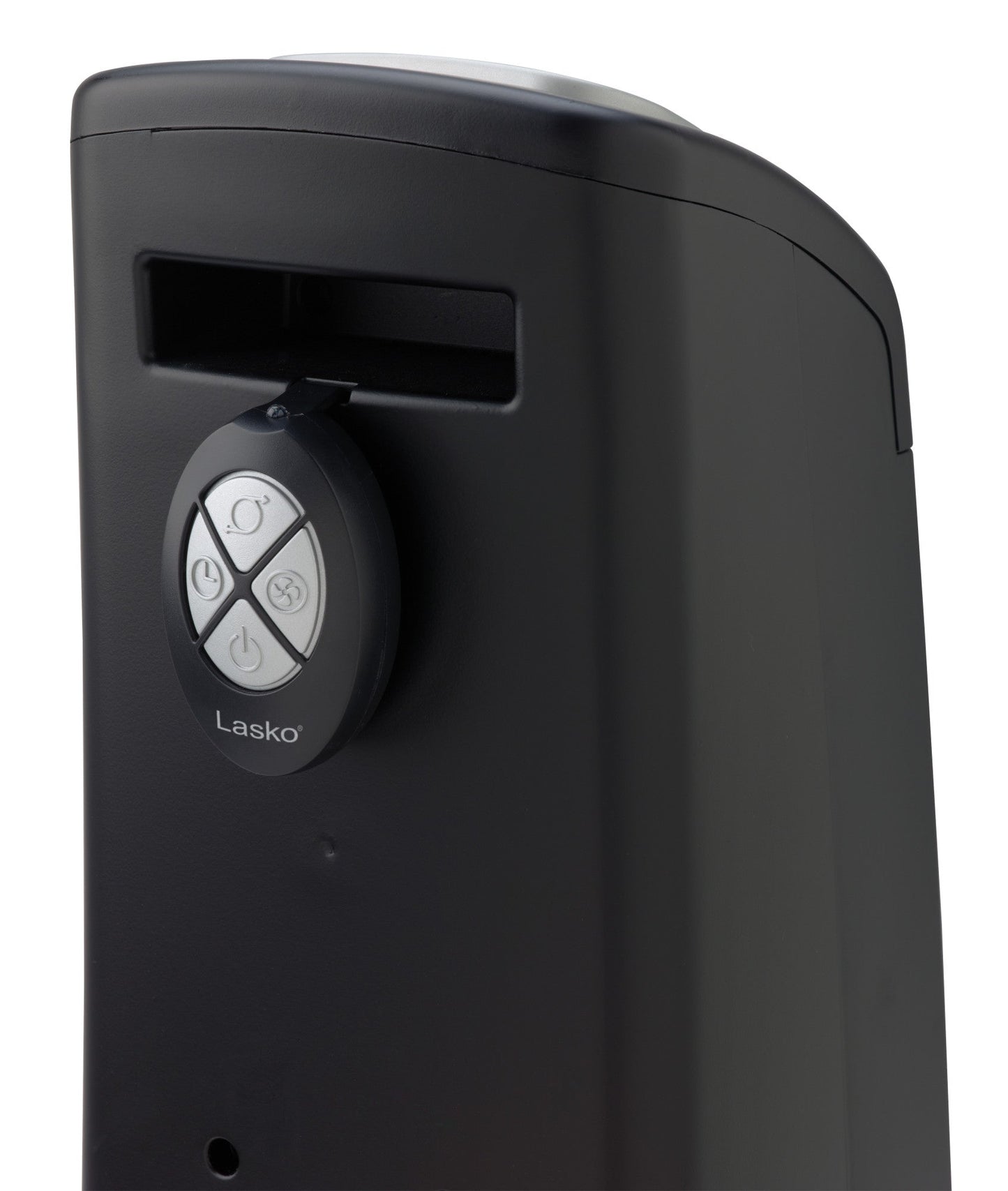 Lasko Oscillating High Velocity Tower Fan with Remote, U35102, Black/Silver