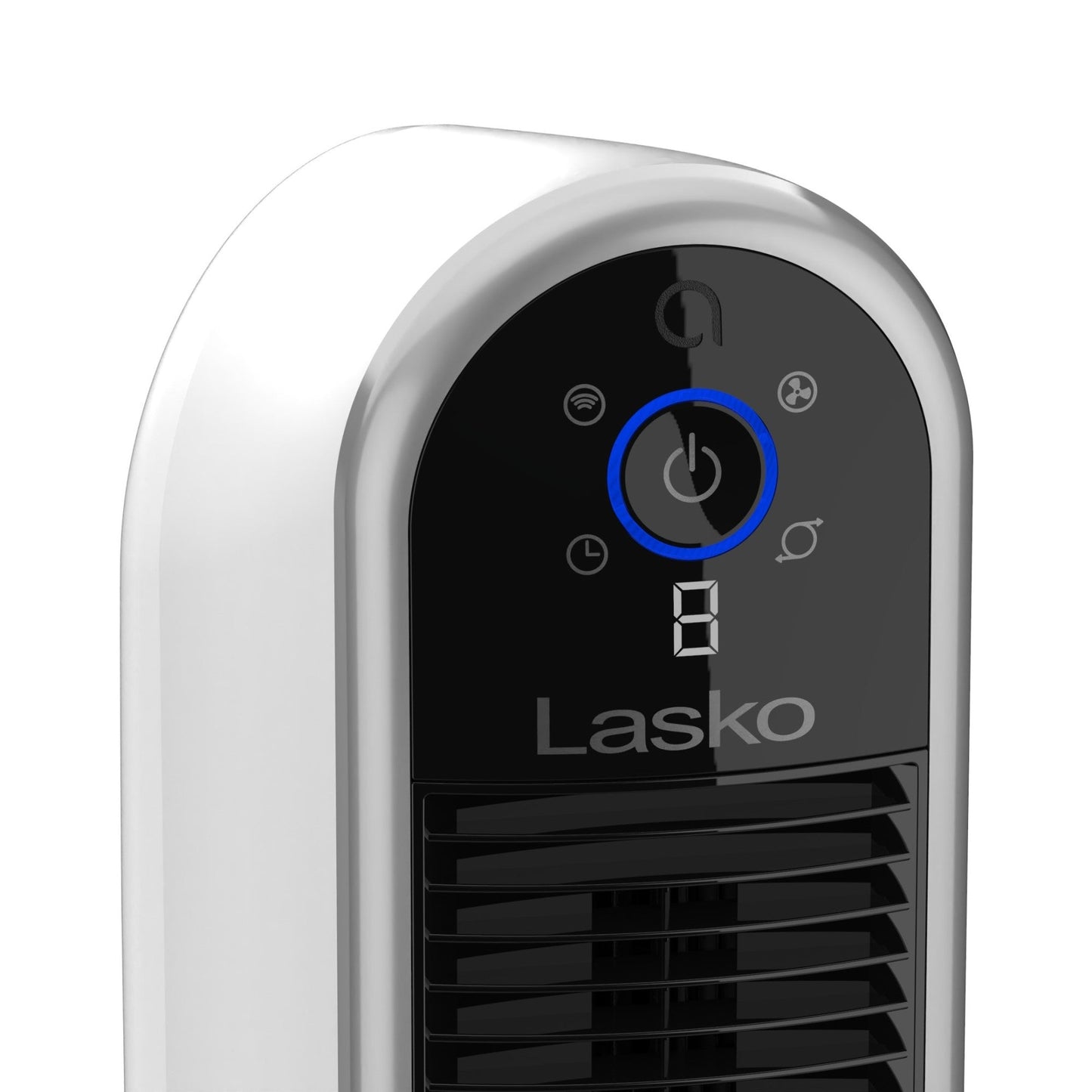 Lasko Aria? T40735 40" 5-Speed WiFi Smart Tower Fan with Dark Mode, White