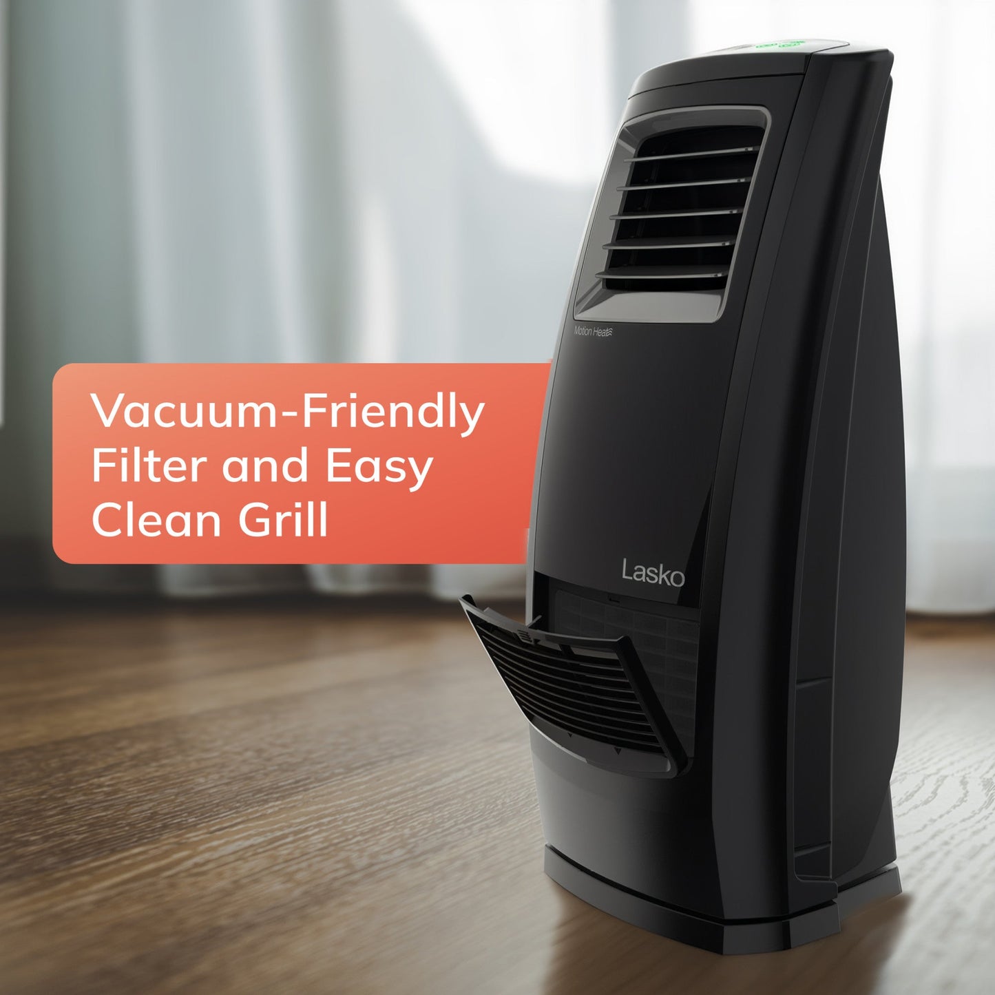 Lasko 1500W Motion Heat Whole Room Ceramic Space Heater with Remote, CC23161, Black