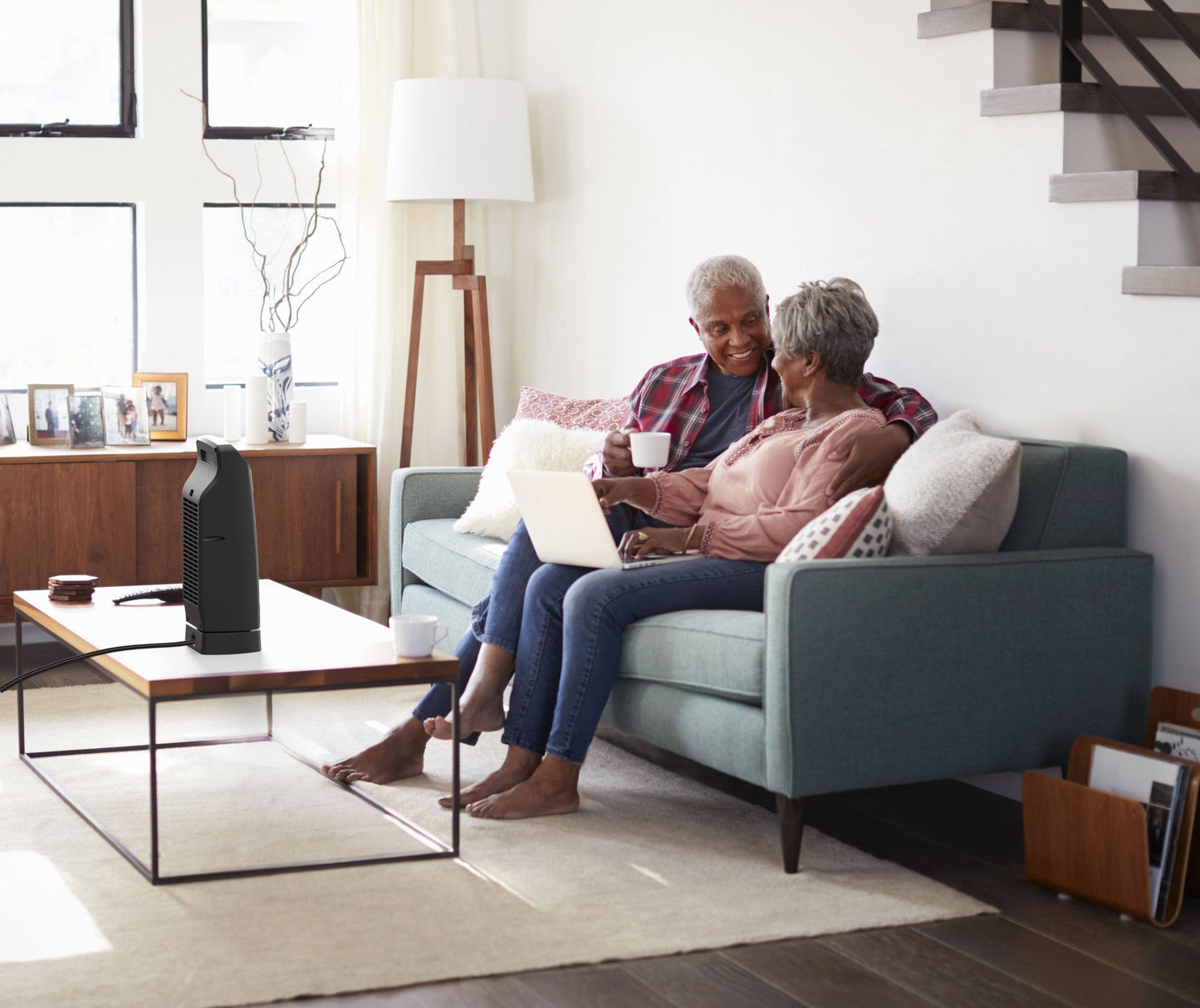 Lasko 1500W Electric 14" Personal Oscillating Ceramic Tower Space Heater, CT14320, Black