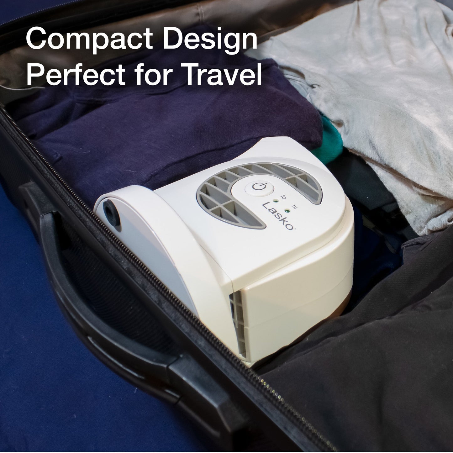 Lasko MyCool Mini USB 2- Speed Desk Fan with USB Cable and AC Adapter, D300, White