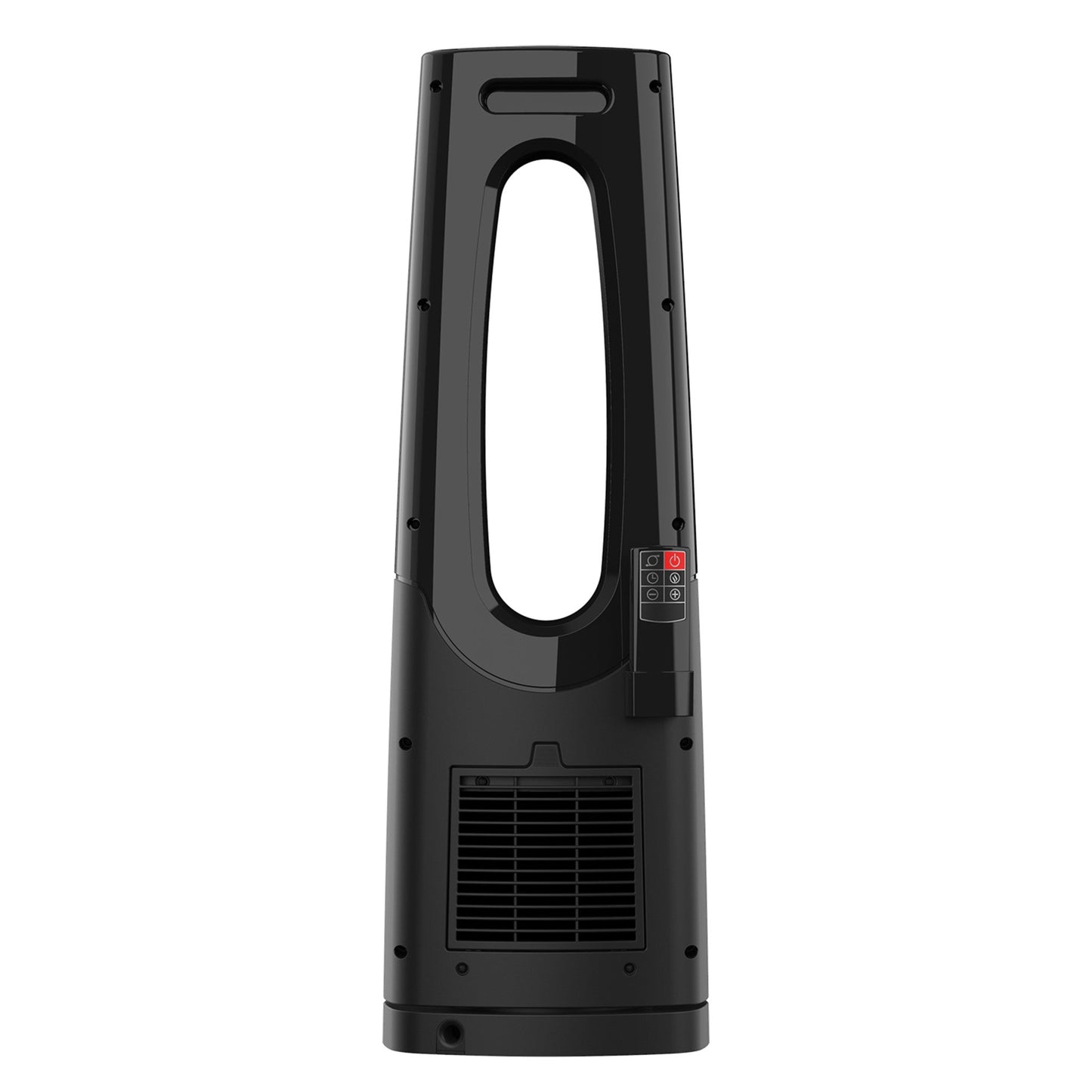 Lasko 1500W Bladeless Tower Heater with Tip Over Switch and Remote Control, CW210, black