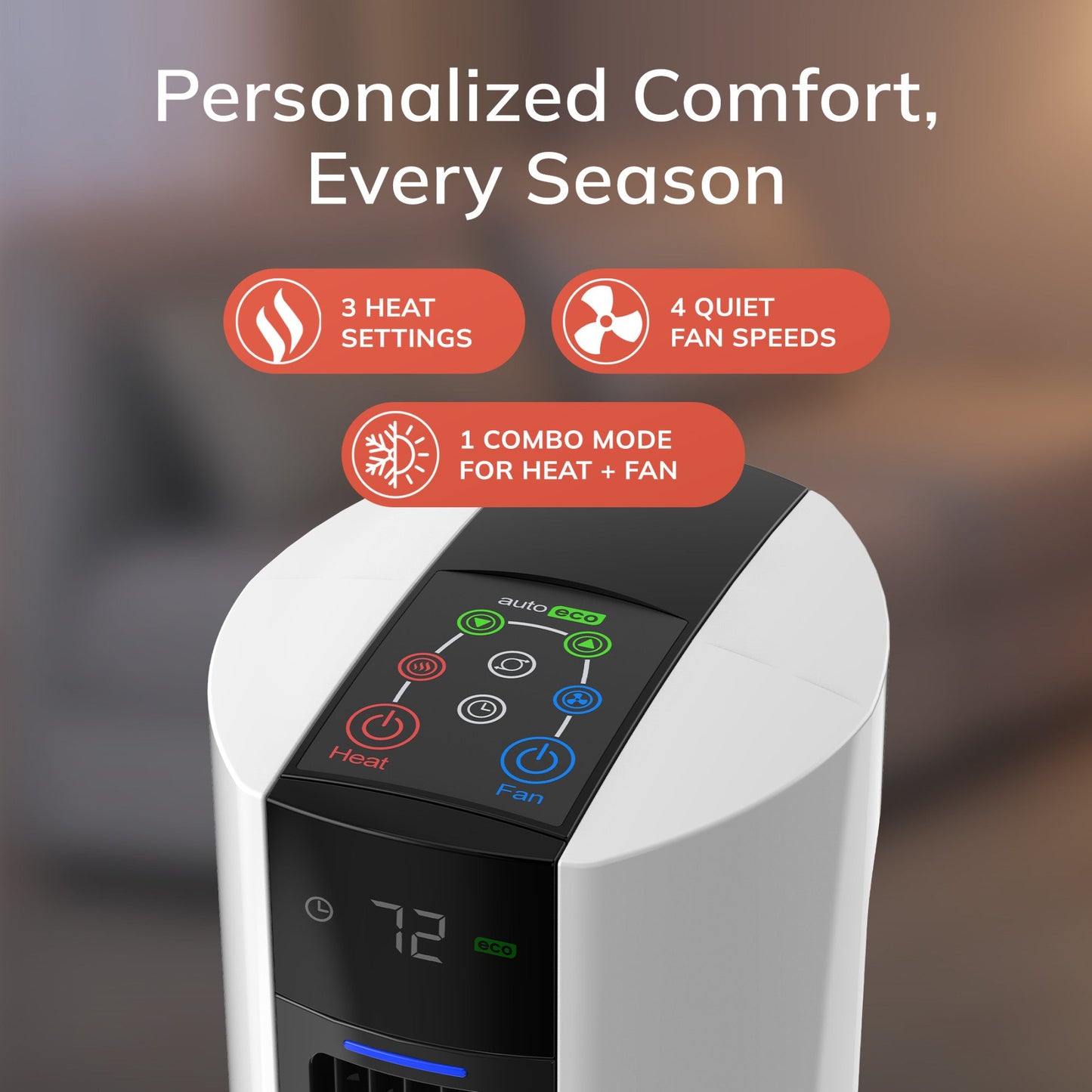 Lasko 1500W Electric All Season Tower Fan & Space Heater with Timer and  Remote, FH500, White