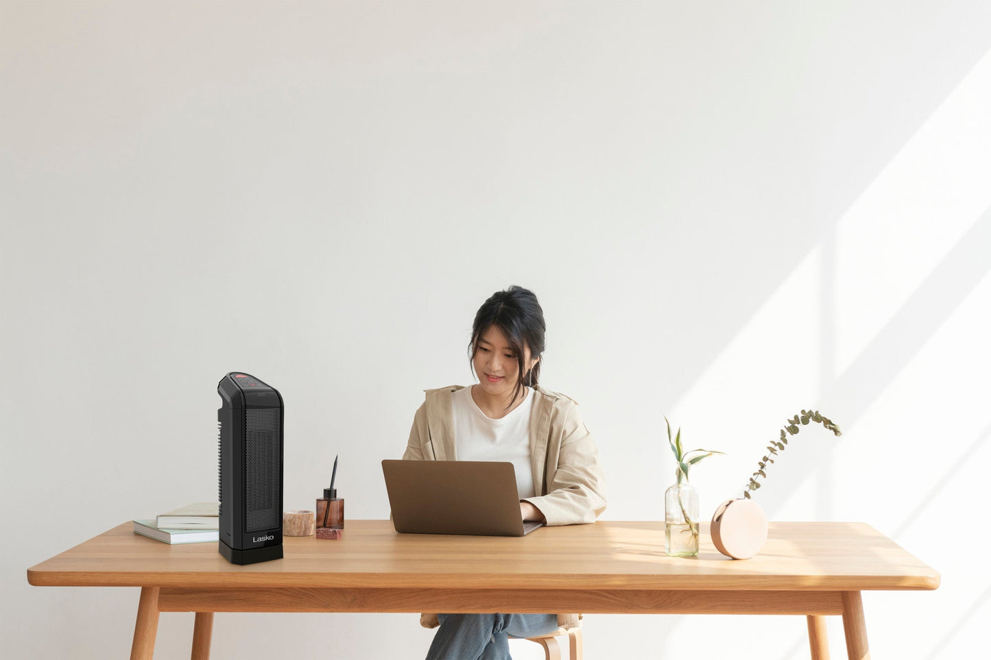 Lasko 1500W Ceramic Tower Space Heater with Remote, CT16670, Black