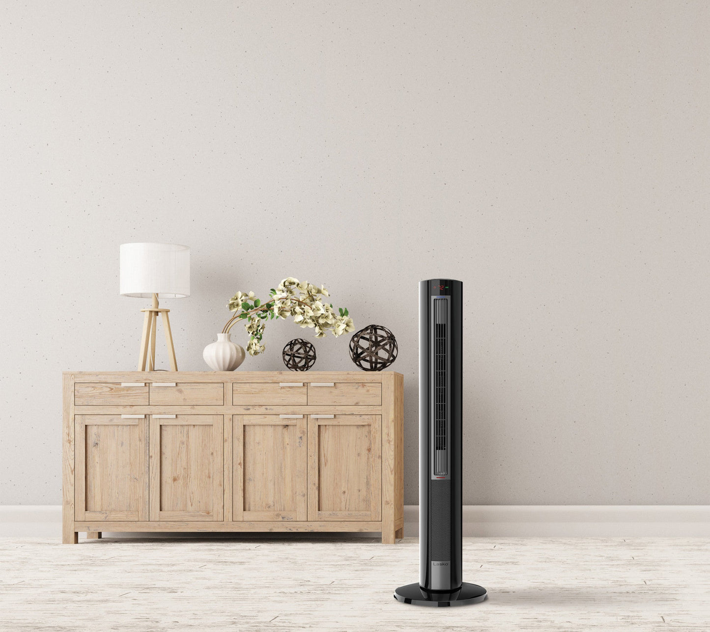 Lasko All Season Comfort Control Tower Fan and Space Heater with Remote Control, FH620, Black