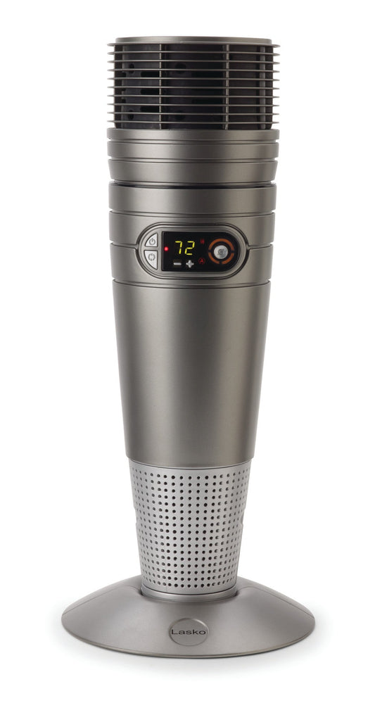 Lasko 1500W Full-Circle Ceramic Tower Space Heater with Remote, 6451, Grey