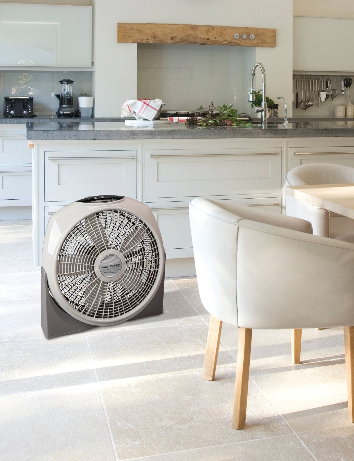 Lasko 20" Wind Tunnel 3-Speed Fan with Remote, A20700, Gray