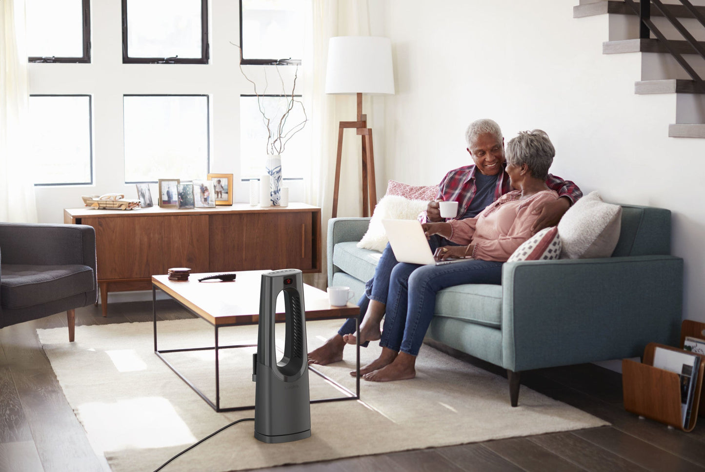 Lasko CW100 1500W Bladeless Tower Heater with Remote Control