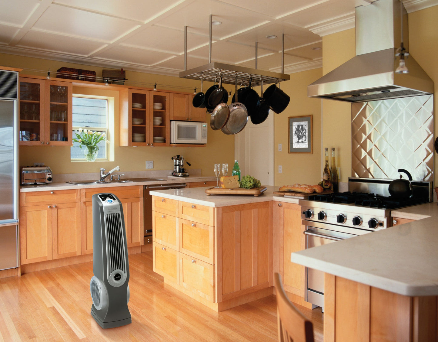 Lasko Oscillating High Velocity Tower Fan with Remote Control, U35100,