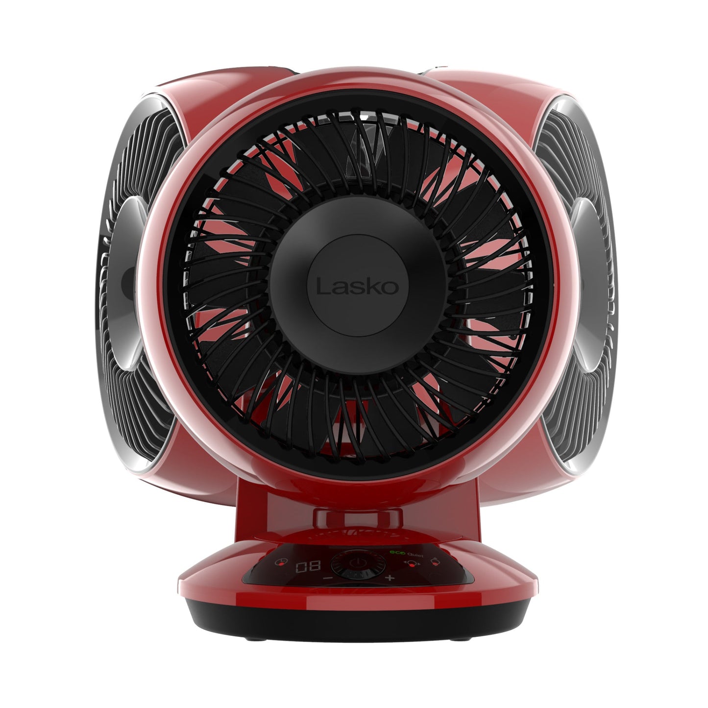 Lasko A12669 Whirlwind EcoQuiet 7" Orbital Motion 12-Speed Air Circulator Fan with Remote Control, Red